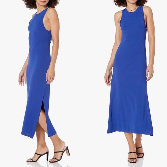 NWT The Drop Gabriela High Side Slit Midi Sweater Dress in Dazzling Blue Size XL - Picture 8 of 8